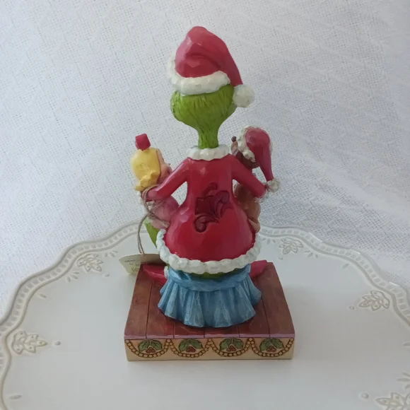 Jim Shore The Grinch Dr Seuss with Max and Cindy Lou - Green, Red, Pink - Picture 3 of 10